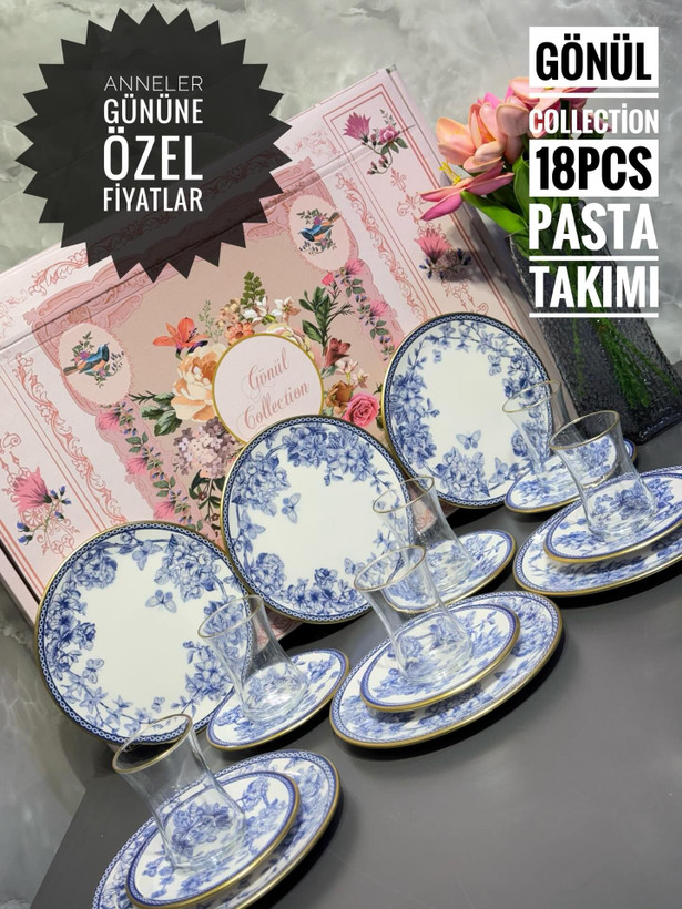 ست عصرانه خوری ۱۸ پارچه در سه طرح برند GÖNÜL