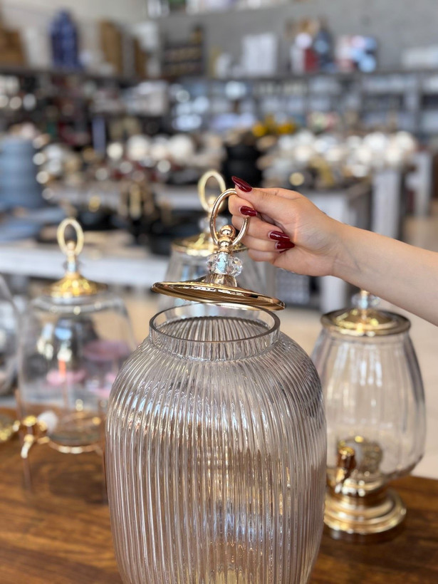 کلمن شیشه ای پایه دار در ۵ سایز برند GLASS WARE