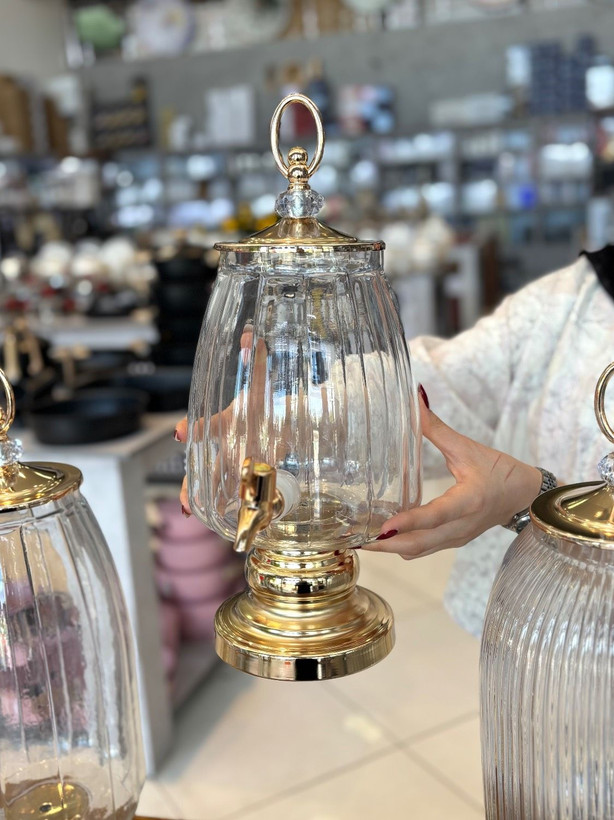 کلمن شیشه ای پایه دار در ۵ سایز برند GLASS WARE