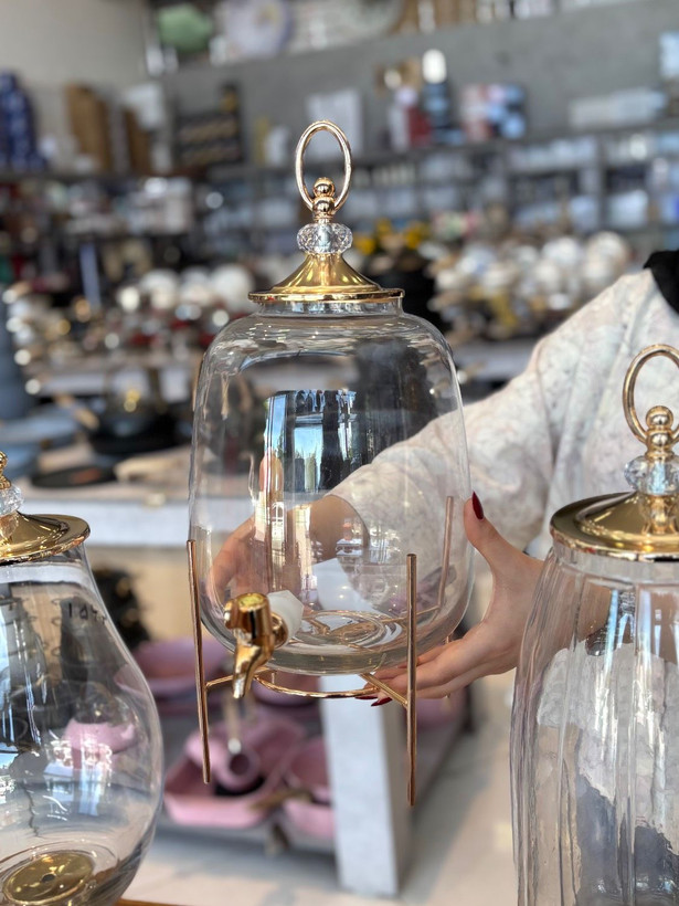 کلمن شیشه ای پایه دار در ۵ سایز برند GLASS WARE