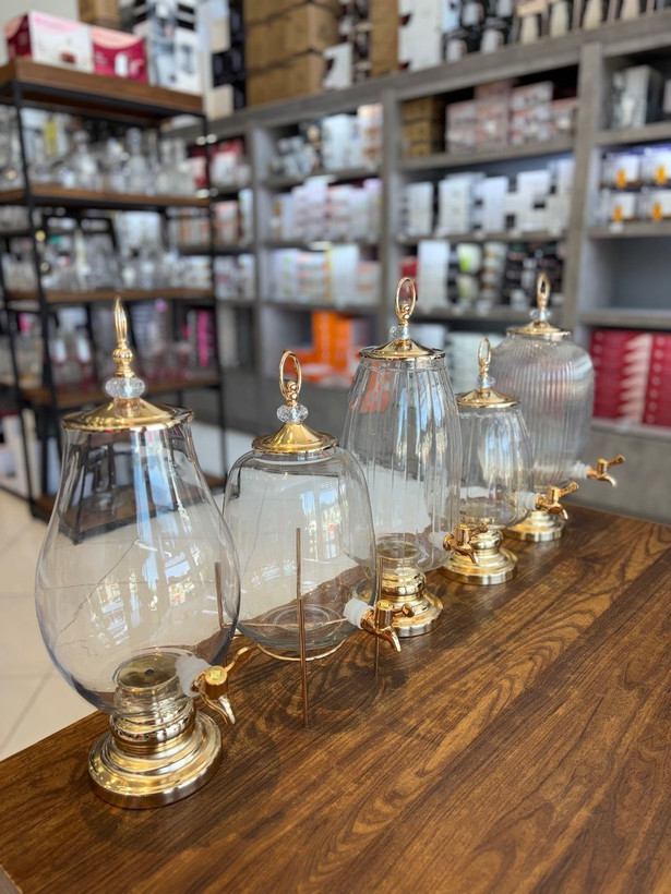 کلمن شیشه ای پایه دار در ۵ سایز برند GLASS WARE