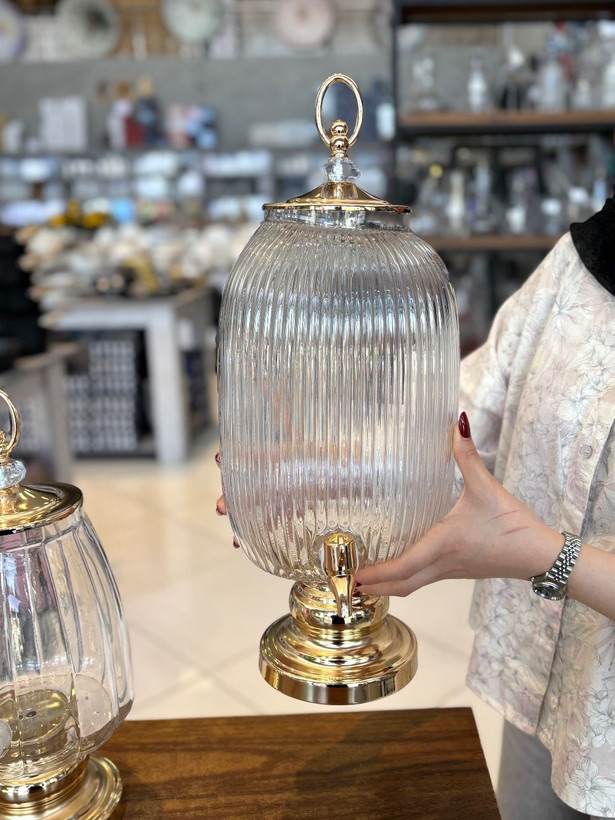 کلمن شیشه ای پایه دار در ۵ سایز برند GLASS WARE