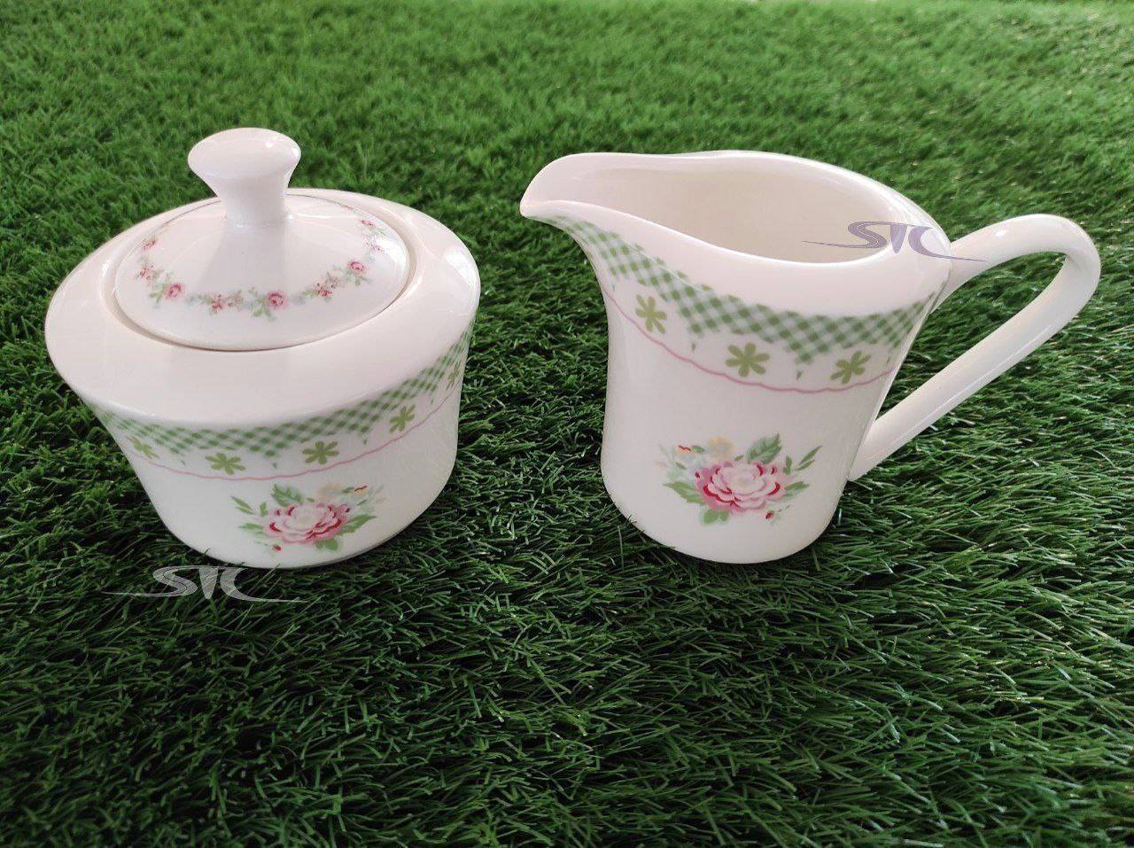 ست شکر ریز و قندان سرامیکی طرح FLOWER