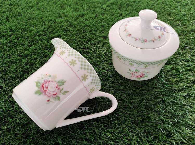 ست شکر ریز و قندان سرامیکی طرح FLOWER