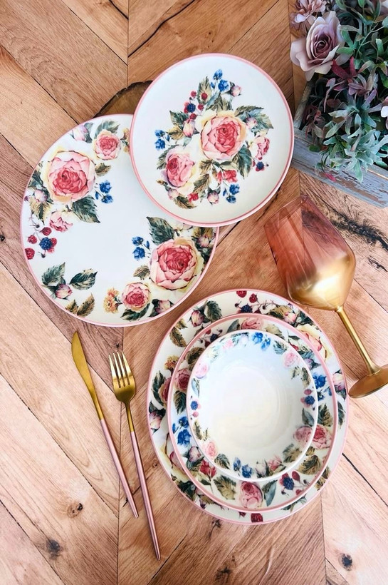 سرویس غذا خوری ۲۴ پارچه طرح ROSE برند MISS BETTY