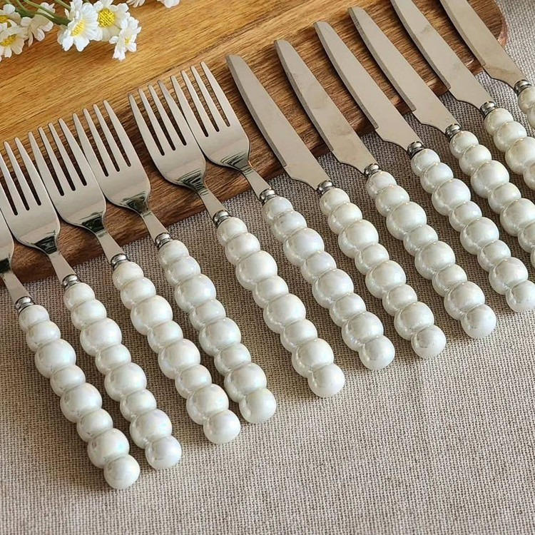 ست کارد و چنگال مرواریدی سیلور یونیک