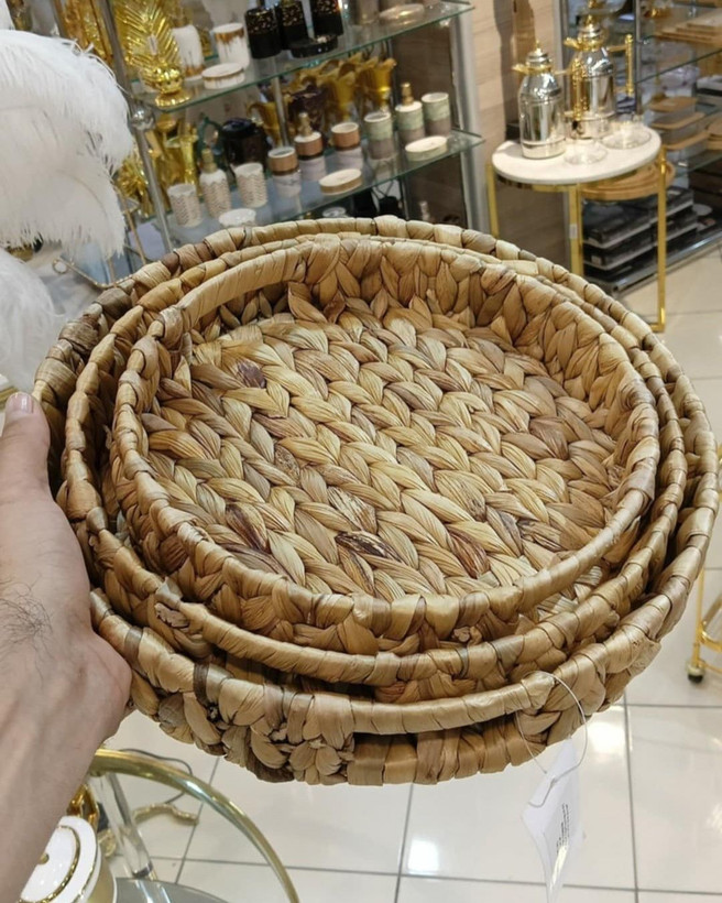 سینی حصیری سه تایی