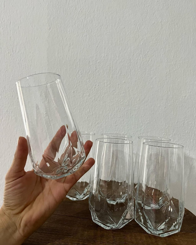 لیوان و نیم لیوان شش ضلعی طرح VALERIA برند LAV