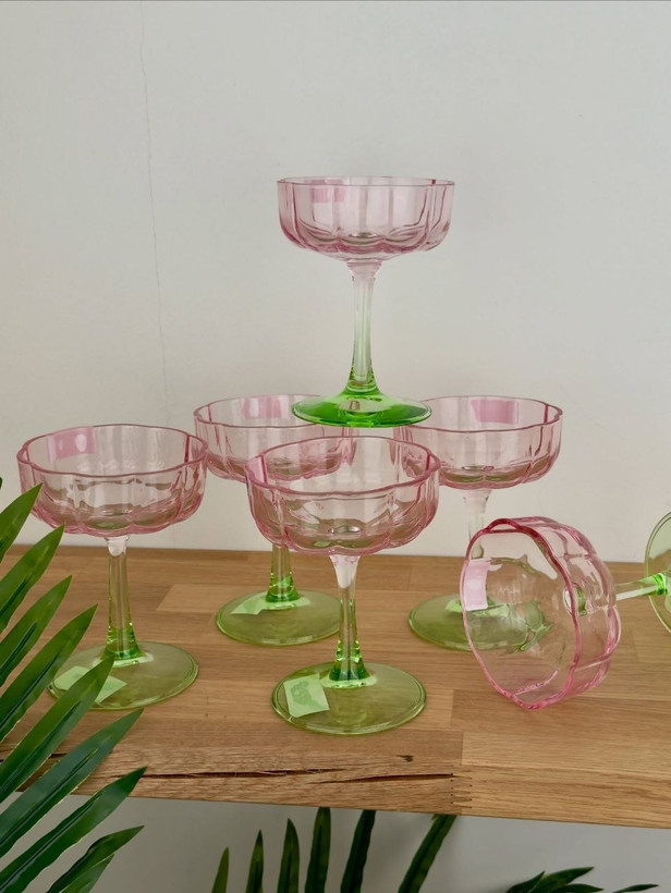 بستنی خوری رنگی طرح گل برند DELI GLASS