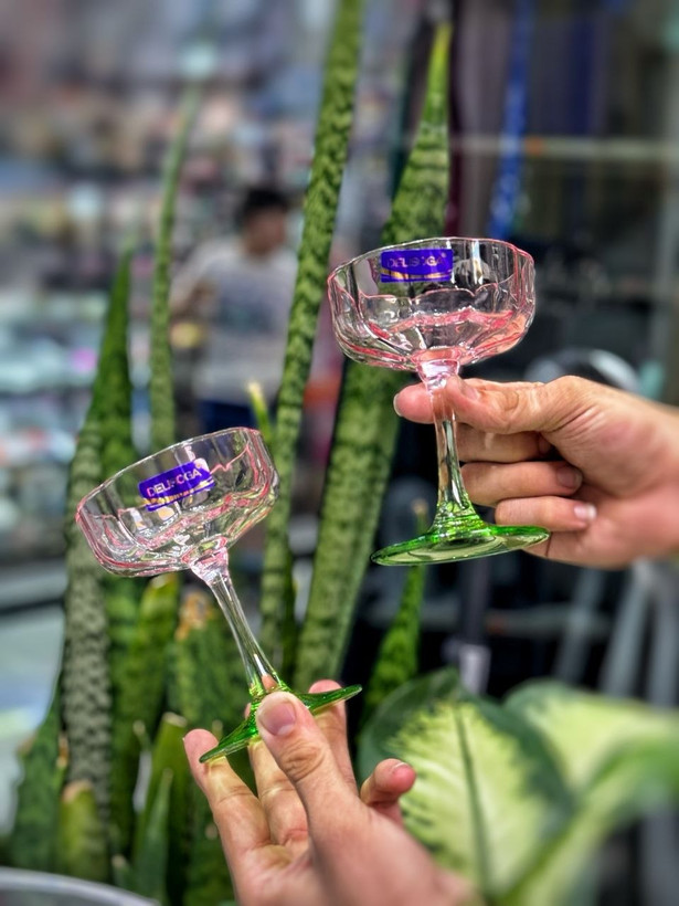 بستنی خوری رنگی طرح گل برند DELI GLASS