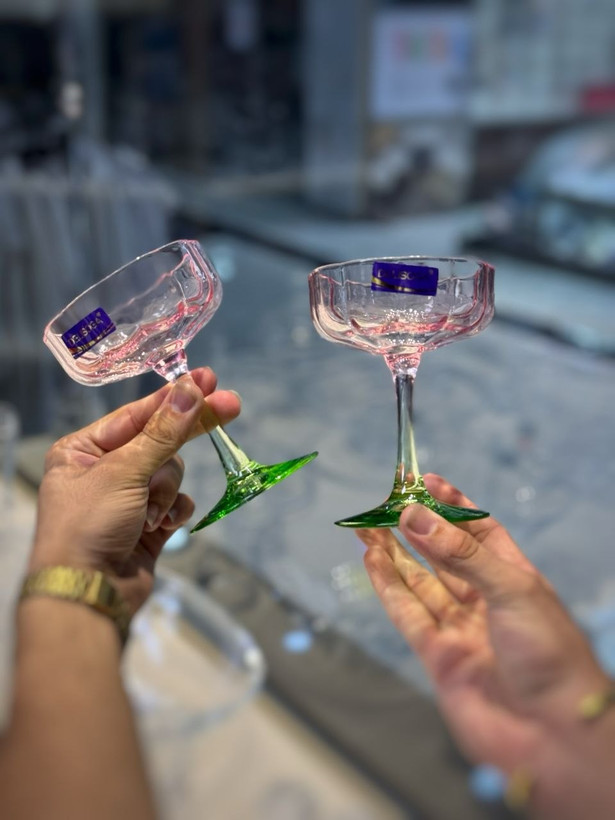 بستنی خوری رنگی طرح گل برند DELI GLASS