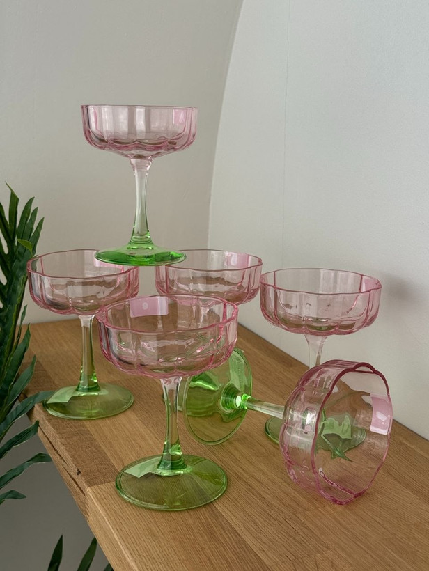بستنی خوری رنگی طرح گل برند DELI GLASS
