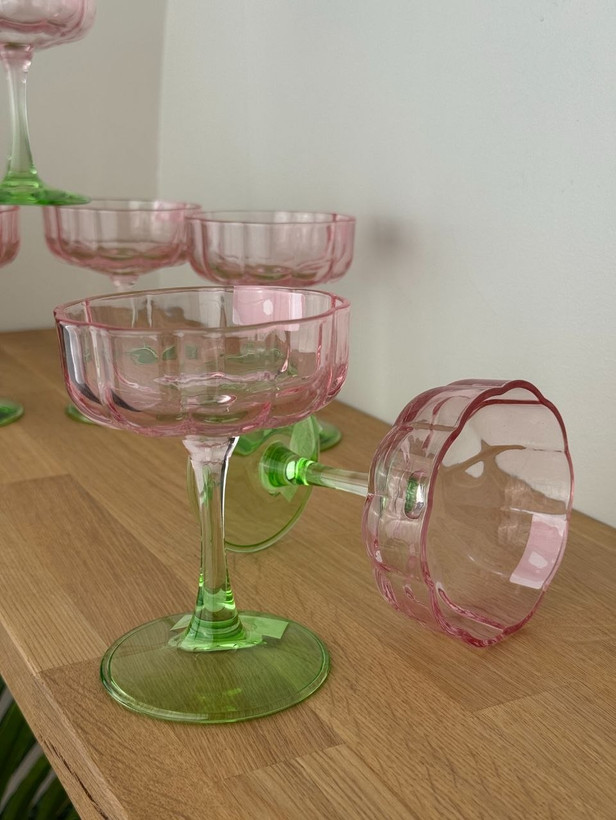 بستنی خوری رنگی طرح گل برند DELI GLASS