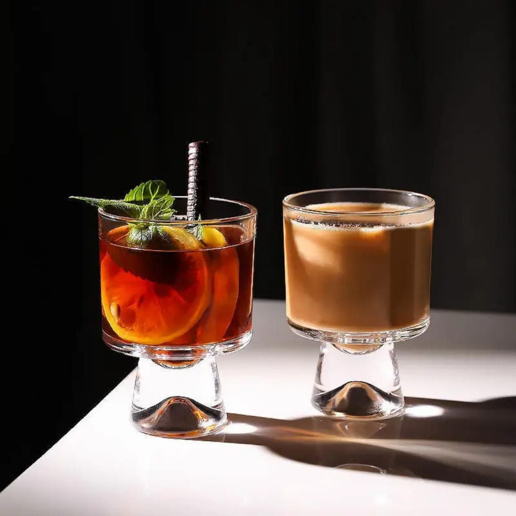 دسرخوری پایه دار برند DELI GLASS در سه طرح