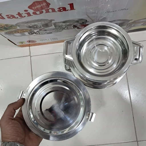 ظرف گرم نگهدارنده غذا برند ناسیونال 1000-1500-2500 سه عددی