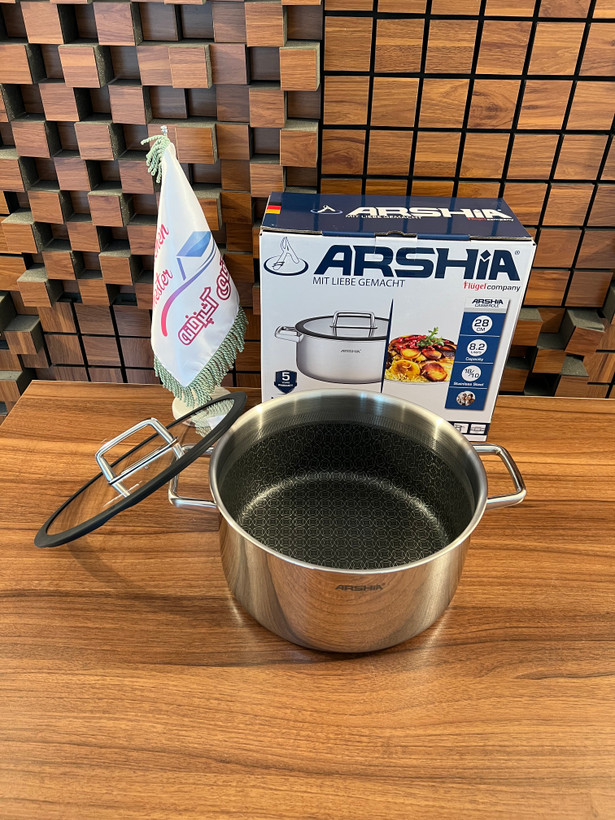 سرویس قابلمه 9 پارچه استیل کف لیزری عرشیا ARSHIA مدل SS050-3543