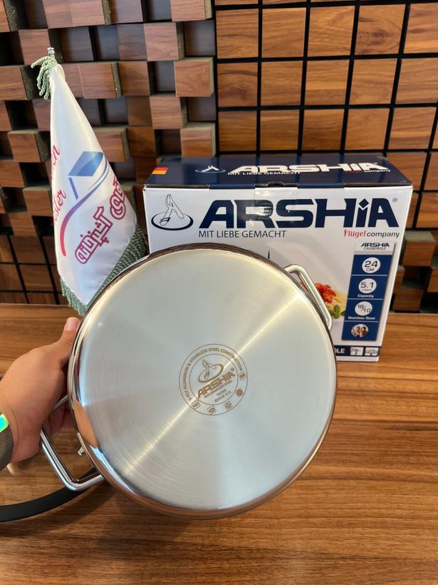 سرویس قابلمه 9 پارچه استیل کف لیزری عرشیا ARSHIA مدل SS050-3543
