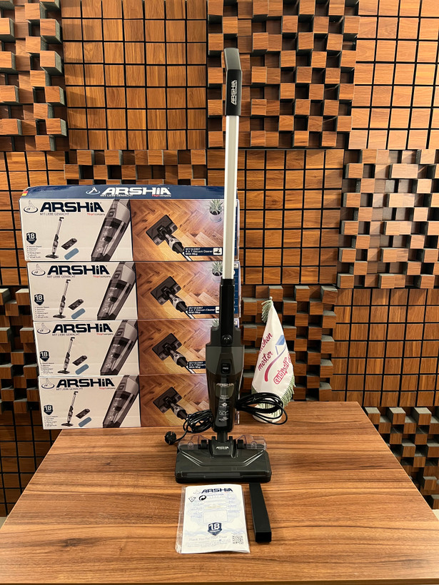 جارو پرتابل تی دار مشکی عرشیا با فیلتر و پد طی اضافه مدل VC112-3891