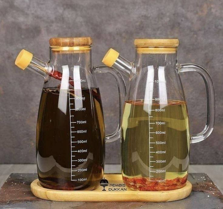ظرف روغن پیرکس با در بامبو وارداتی