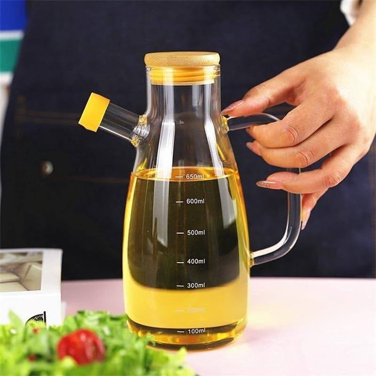 ظرف روغن پیرکس با در بامبو وارداتی